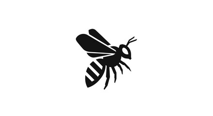 Stylized Black Bee Icon Graphic Design.