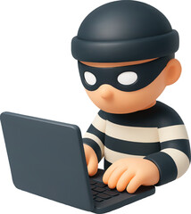 3d Vector Fraud scammer, Digital hacker, Cyber security and Financial cyber crime concept. Eps 10 Vector. © GenZArt