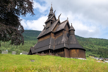Hopperstad Stave Church, an ancient wooden stave church,  Roysane, Norway