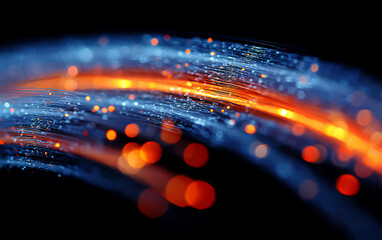 Vibrant Abstract Light Streaks and Blurs in Technological Design