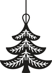 Elegant Christmas tree ornament for festive designs