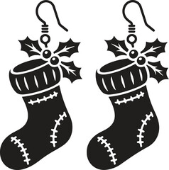 Festive Christmas stocking earrings holiday spirit
