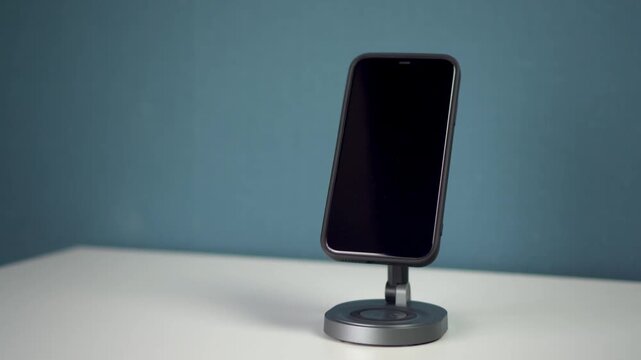 modern smartphone stand with wireless charging