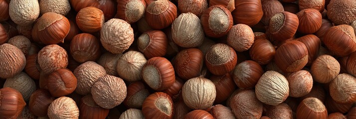 Dense Pile of Hazelnuts in Shells food ingredients