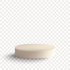 Minimalistic white pedestal for product presentation on a transparent background. Eps 10
