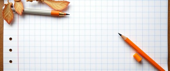 Clean white grid paper background, ideal for note-taking or design,  note,  organization