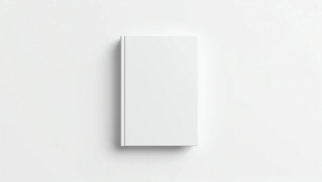 blank realistic book, closed organizer or photobook cover template. Front view of notepad or diary with binding mockup for catalog, children book, menu