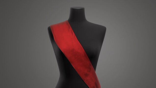 Blank sash template for event. 3d render illustration.