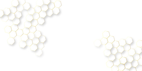 Abstract hexagon white Background light and shadow, minimalistic white hexagonal tile wall background with 3d depth effect for modern design, Soft white textures including paper.