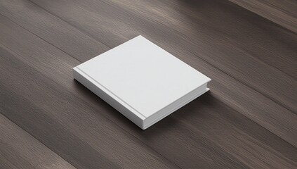Fototapeta premium Blank square book cover mock up on black background. Side view. 3d illustration