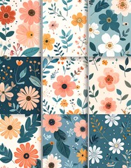 Nine floral patterns