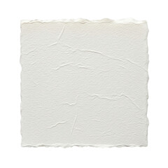Obraz premium A square of white textured paper on transparent background