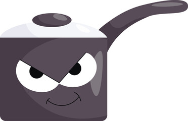 Pans pots and saucepans. Saucepans, frying pans. Kitchen pots