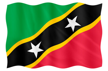 Digital composite. ..Flag of St Kitts and Nevis..On September 19th St Kitts and Nevis celebrates its Independence Day. ..PNG file..
