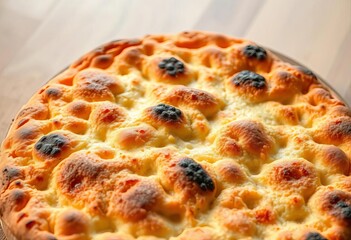 Golden-brown sourdough pizza crust, bubbly texture, air pockets,  italy,  delicious