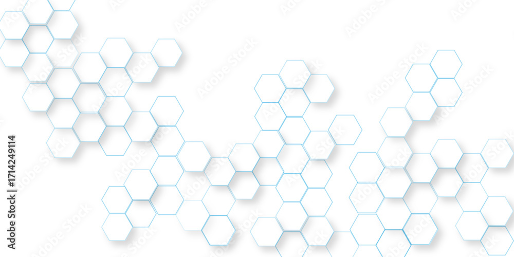 Canvas Prints technology abstract background with hexagons mesh, transparent vector background with glowing hexago