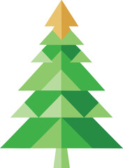 Fototapeta premium Minimalist Christmas tree made from recycled paper and green leaves vector
