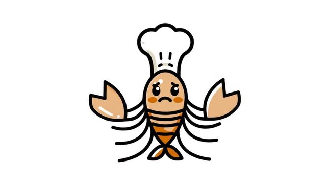 Sad chef shrimp illustration
