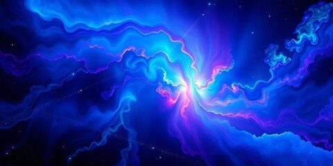 Intense, swirling nebula of vibrant blues, greens, and purples, creating a dynamic, energetic composition,  contrast,  swirl
