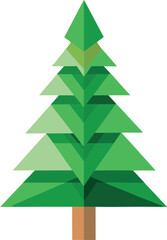 Obraz premium Minimalist Christmas tree made from recycled paper and green leaves vector