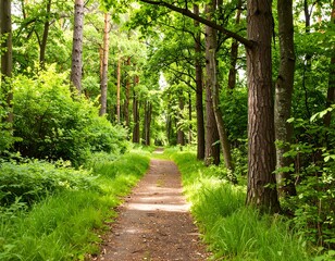 Fototapeta premium Sunlit forest path