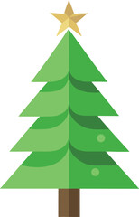 Fototapeta premium Minimalist Christmas tree made from recycled paper and green leaves vector