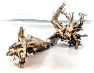 Driftwood on a beach, soft focus