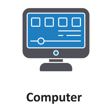 Computer Vector Icon which can easily modify or edit