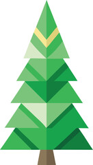 Fototapeta premium Minimalist Christmas tree made from recycled paper and green leaves vector