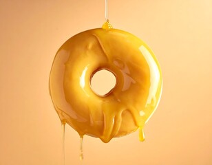 Dripping honey-glazed donut
