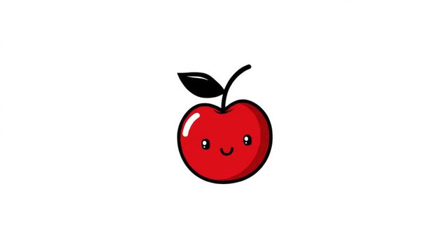 Cute cartoon apple illustration
