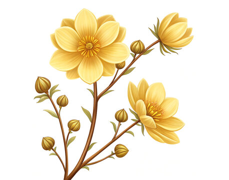 Australian outback native yellow flower background. Taxtile, weading,fabric, packaging 