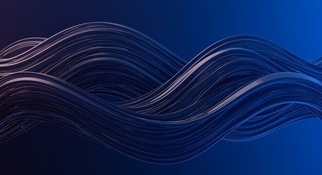 Abstract dark blue flowing waves illustration futuristic background smooth curves and gradients for modern design projects wallpaper and presentations