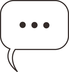 Minimalist chat bubble icon in flat vector style, perfect for messaging, communication, and social media design elements with clean modern look.