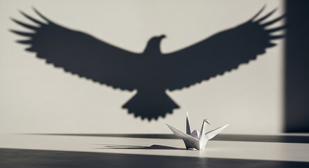 Shadowed Eagle, Paper Crane - A Symbol of Freedom.