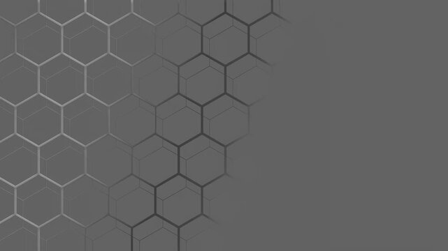 Motion background with a grid of hexagons smoothly changes hue from light gray in the center to darker shades at the edges, creating a soft, almost imperceptible gradient