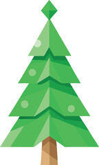 Obraz premium Minimalist Christmas tree made from recycled paper and green leaves vector