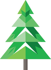 Obraz premium Minimalist Christmas tree made from recycled paper and green leaves vector