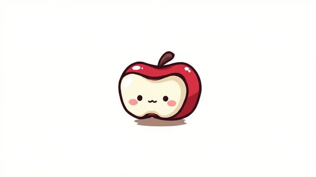 Cute cartoon apple slice