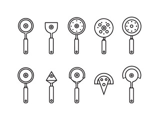 Pizza Cutter Ultra Minimalist Vector Drawing