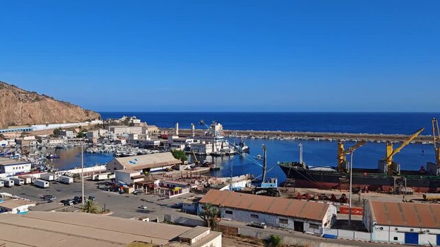 panoramic view of the Mediterranean architecture and urban cityscape of oran, algeria featuring the city skyline under a summer sky