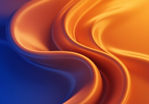 Abstract Orange and Blue Gradient with Smooth Flowing Shapes for Modern Backgrounds and Digital Art