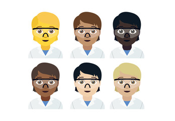 Scientist laboratory emoji symbol sign icon vector illustration isolated flat person people