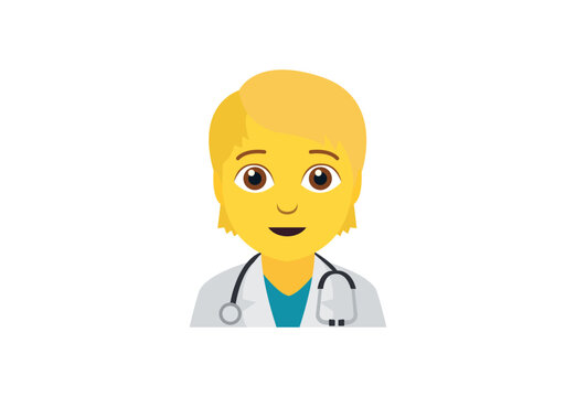 doctor non binary person healtcare medical emoji symbol sign icon vector illustration isolated flat