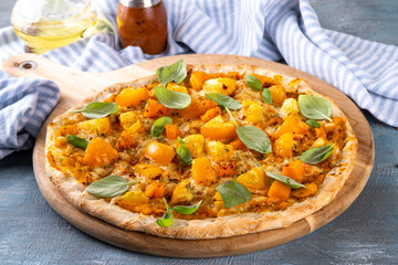 Homemade pumpkin pizza