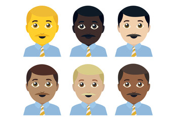 business man office worker men male emoji symbol sign icon vector illustration isolated flat