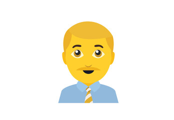 business man office worker men male emoji symbol sign icon vector illustration isolated flat