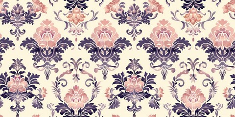 Obraz premium floral repeating pattern antique illustration background old retro vintage.