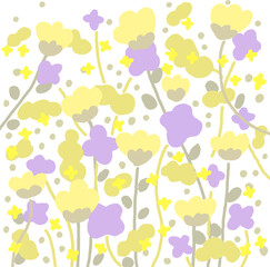 北欧風花柄の壁紙ベクターイラスト