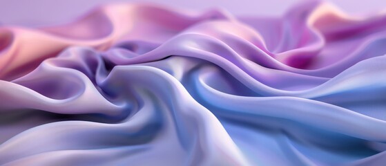 Obraz premium Purple and Pale Blue Fabric Wallpaper with Gentle Ripples and Multicolored Wavy Surface Texture for Modern Abstract Design and Decorative Backgrounds.